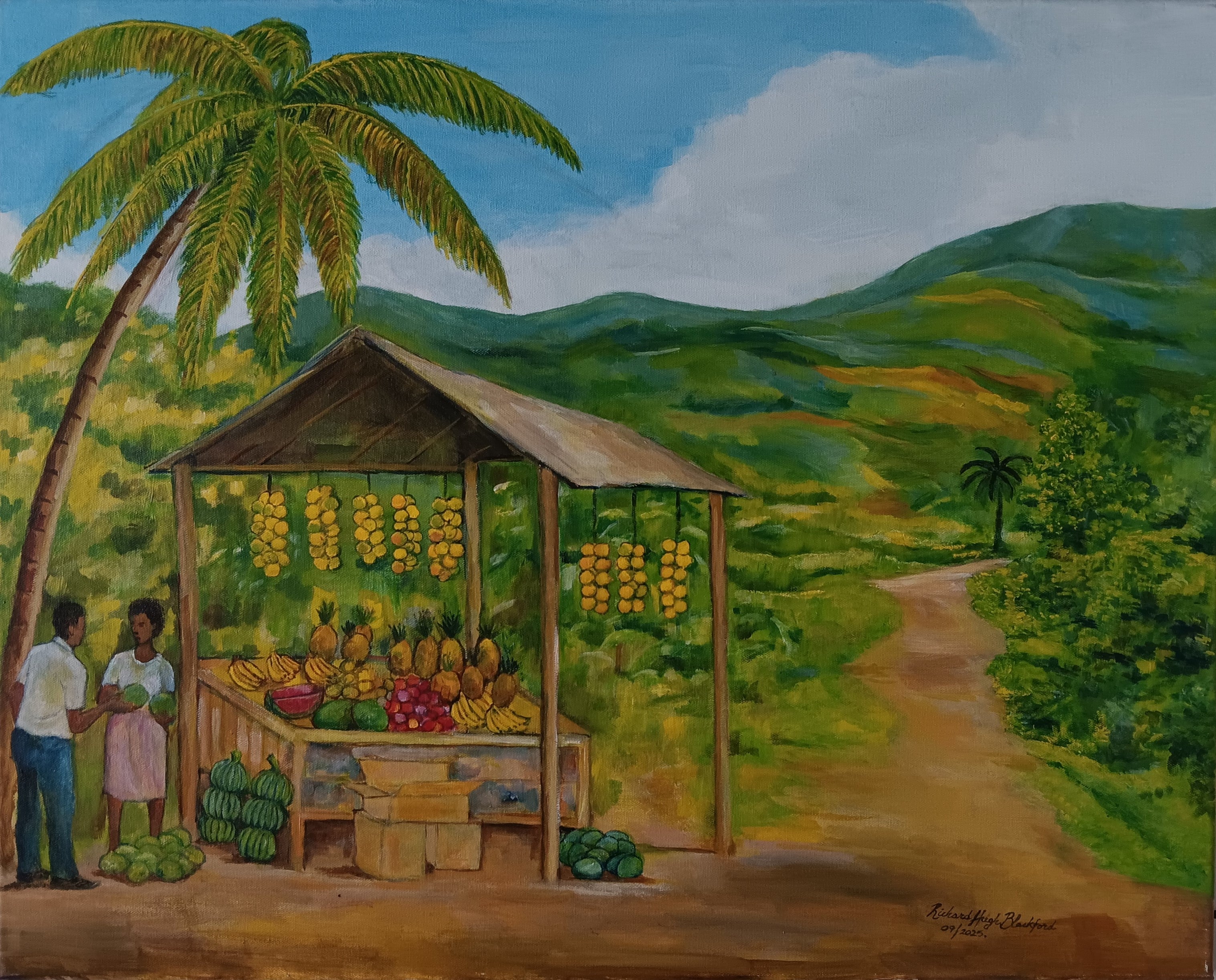 Original Painting- Roadside Fruit Stall 001