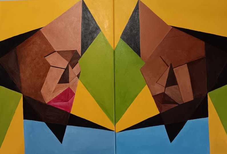 Original Painting - Across the Miles Diptych 001