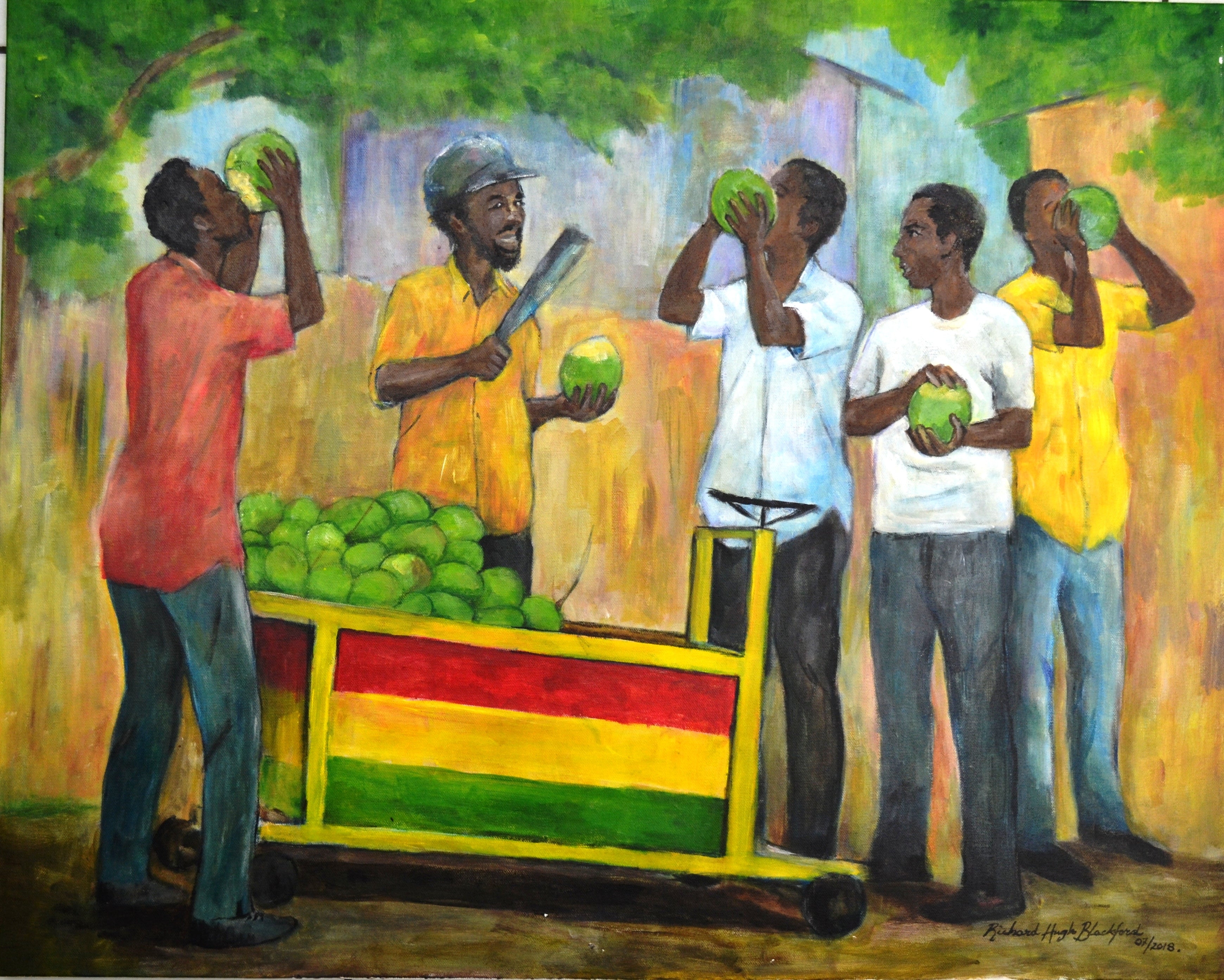 Giclee Print on Canvas - Coconut Vendor 001