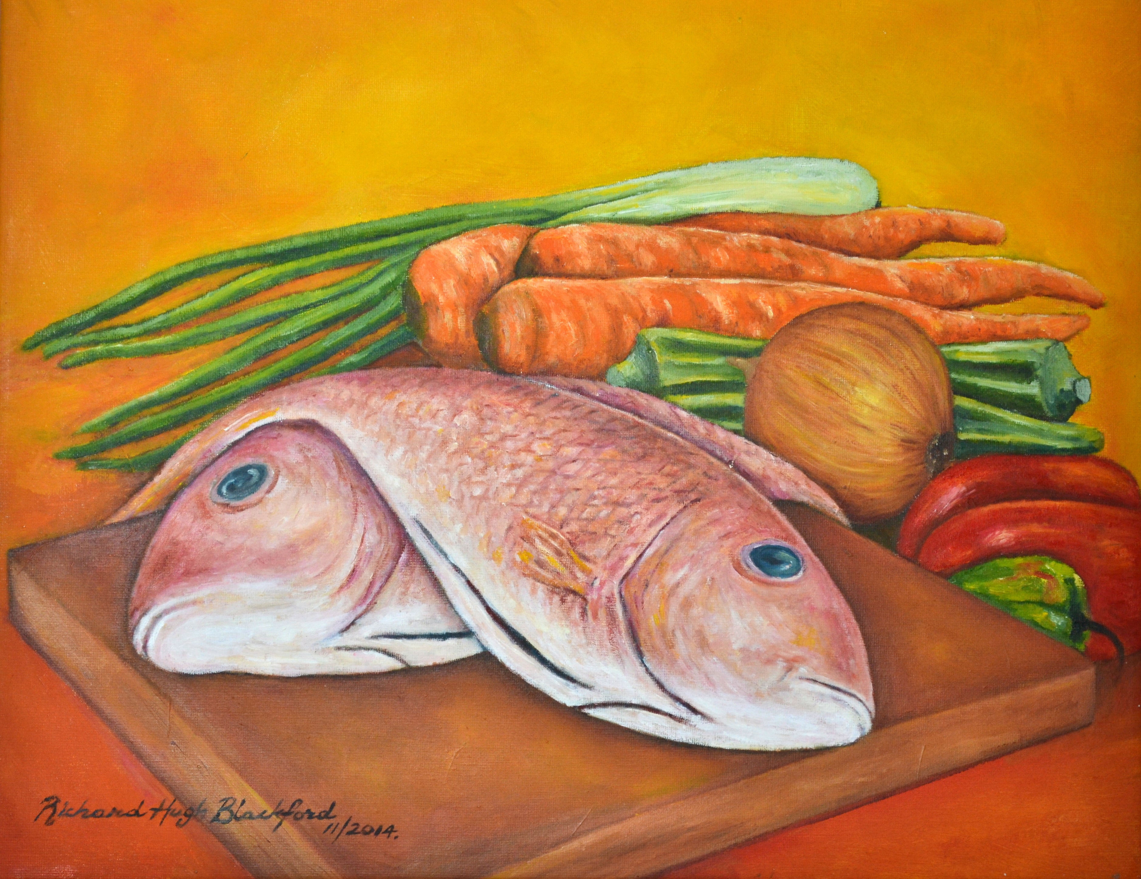 Giclee Print on Canvas- Hellshire Style Fish 001