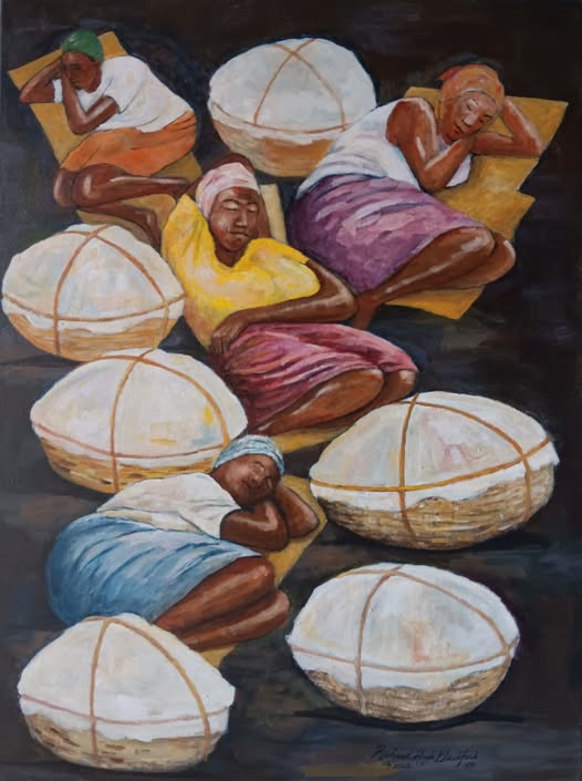 Original Painting -Awaiting the Market Truck 001